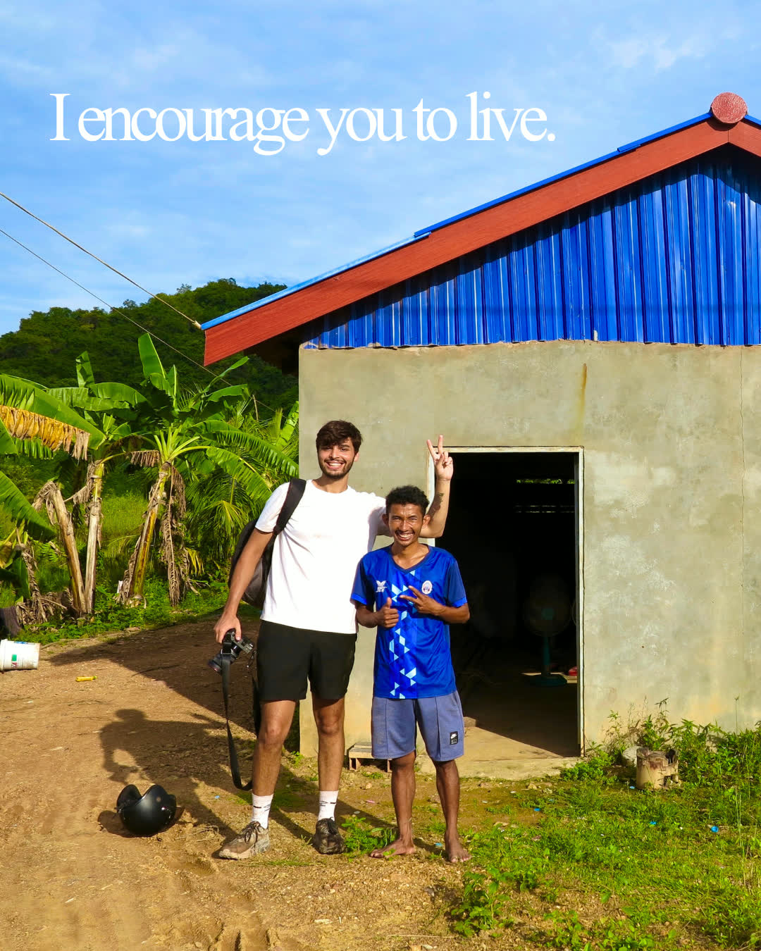 Zak Saeed on location with a local, encouraging you to live